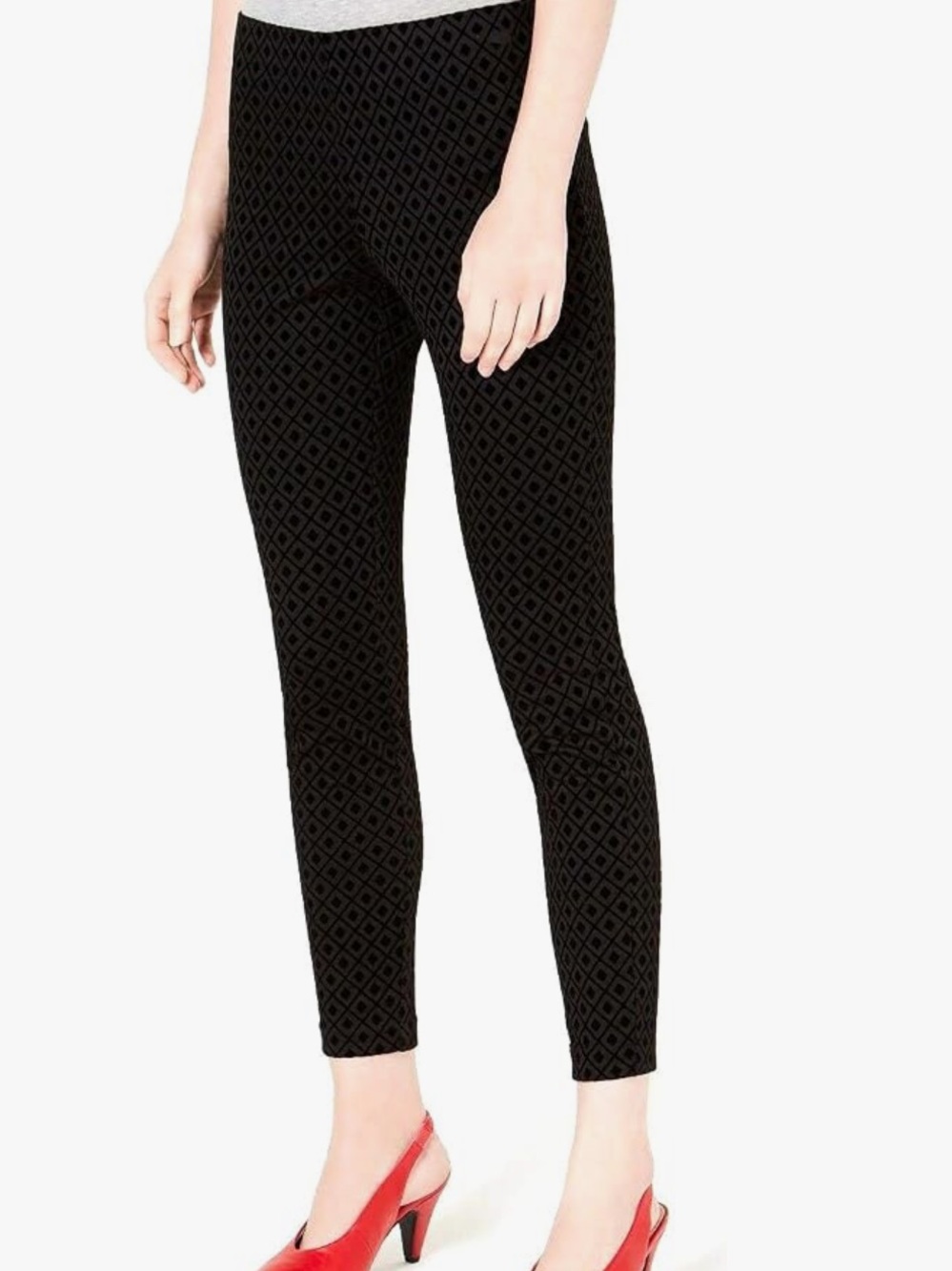 Maison Jules Flocked Black Patterned Slim Pants NWOT XL